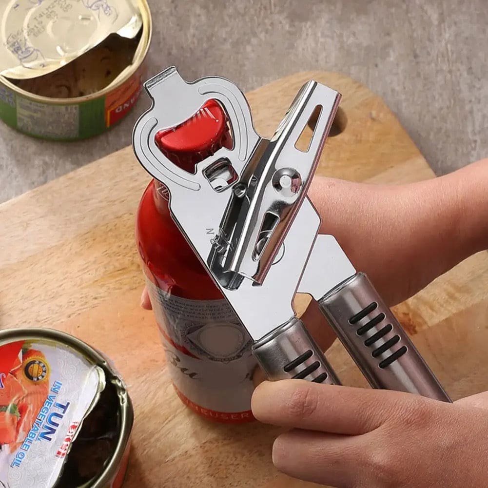 3 In 1 Manual Can Opener, Stainless Steel Heavy Duty Can Opener, Multifunctional Jar Opener, Portable Kitchen Tool, Professional Effortless Openers with Turn Knob Bar 3 In 1 Manual Can Opener, Stainless Steel Heavy Duty Can Opener, Multifunctional Jar Opener, Portable Kitchen Tool, Professional Effortless Openers with Turn Knob Bar